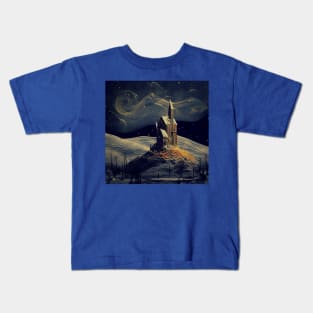 Starry Night Above The Shrieking Shack Kids T-Shirt